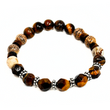 Men's Tiger's Eye & Picture Jasper Bracelet