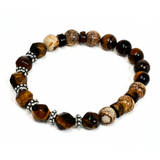 Men's Tiger's Eye & Picture Jasper Bracelet