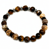 Men's Tiger's Eye & Picture Jasper Bracelet