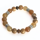 Jasper, Tiger's Eye & Agate Men's Bracelet