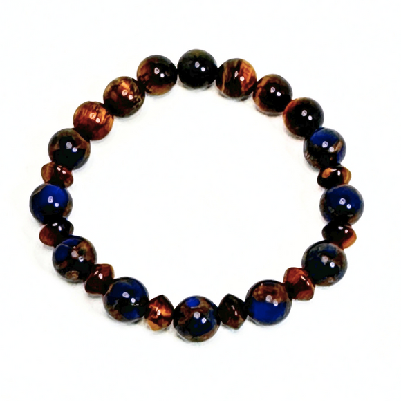 Tiger's Eye & Impression Jasper Men's Bracelet