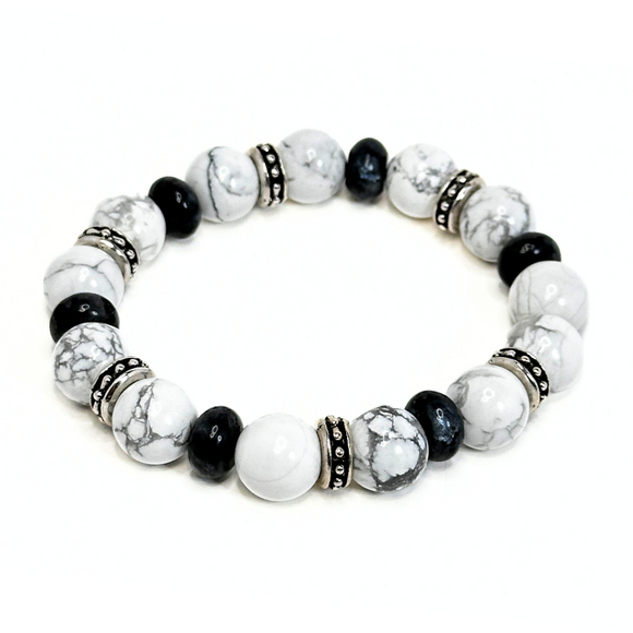 Howlite & Labradorite Men's Bracelet