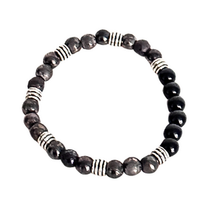 Black & Gunmetal Design Men's Bracelet