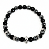 Men's Skull Hematite Bracelet