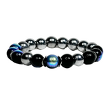 Black Aura & Hematite Men's Bracelet