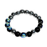 Black Aura & Hematite Men's Bracelet