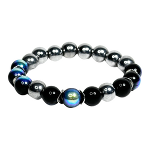 Black Aura & Hematite Men's Bracelet