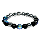 Black Aura & Hematite Men's Bracelet