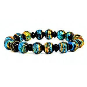 Black Confetti Design Men's Bracelet