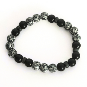 Black, White & Labradorite Men'sBracelet