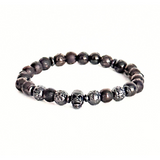 Skull, Gunmetal, Black & Hematite Men's Bracelet