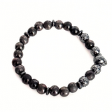 Skull, Gunmetal, Black & Hematite Men's Bracelet