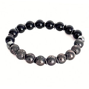 Gunmetal, Onyx & Hematite Men's Bracelet