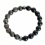 Gunmetal, Onyx & Hematite Men's Bracelet