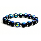 Black Aura & Hematite Men's Bracelet