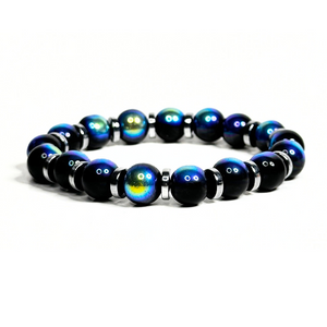 Black Aura & Hematite Men's Bracelet