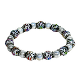 White Swirl Design Men's Bracelet