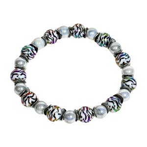 White Swirl Design Men's Bracelet