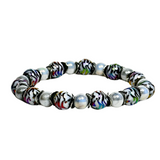 White Swirl Design Men's Bracelet