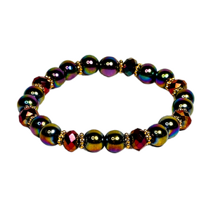 Women's Multi-color Aura Hematite Bracelet