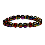 Women's Multi-color Aura Hematite Bracelet