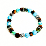 Tiger Eye, Turquoise and Hematite Women's Bracelet