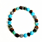 Tiger Eye, Turquoise and Hematite Women's Bracelet