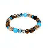 Tiger Eye, Turquoise and Siderolite Women's Bracelet