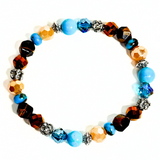 Tiger Eye, Turquoise and Siderolite Women's Bracelet