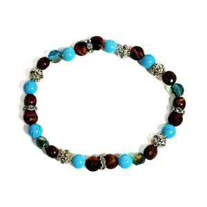 Tiger Eye and Turquoise Women's Bracelet