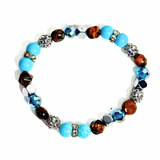 Tiger Eye, Turquoise and Hematite Women's Bracelet