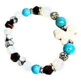 Butterfly Charm, Turquoise, Tiger Eye, Moonstone and Howlite Women's  Bracelet