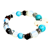 Butterfly Charm, Turquoise, Tiger Eye, Moonstone and Howlite Women's  Bracelet