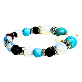 Butterfly Charm, Turquoise, Tiger Eye, Moonstone and Howlite Women's  Bracelet