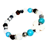 Butterfly Charm, Turquoise, Tiger Eye, Moonstone and Howlite Women's  Bracelet