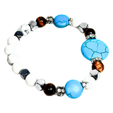 Tiger Eye, Howlite and Hematite Women's Bracelet