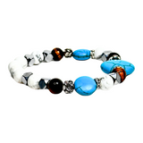 Tiger Eye, Howlite and Hematite Women's Bracelet