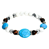 Tiger Eye, Howlite and Hematite Women's Bracelet