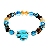 Elephant Charm, Tiger Eye and Siderolite Women's Bracelet