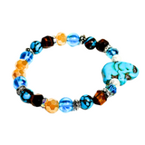 Elephant Charm, Tiger Eye and Siderolite Women's Bracelet