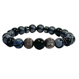 Snowflake Jasper and Hematite Men's Bracelet