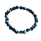 Black Aura and Hematite Men's Bracelet