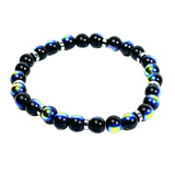 Black Aura and Hematite Men's Bracelet