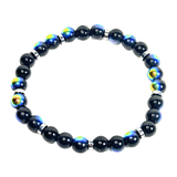 Black Aura and Hematite Men's Bracelet