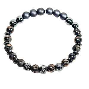 Gunmetal, Black & Hematite Men's Bracelet