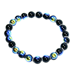 Black Aura and Hematite Men's Bracelet