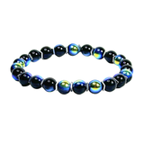 Black Aura and Hematite Men's Bracelet