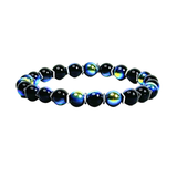 Black Aura and Hematite Men's Bracelet