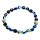 Black Aura and Hematite Men's Bracelet