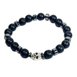 Skull and Hematite Men's Bracelet